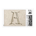Silver Monogram postage - letter A postage