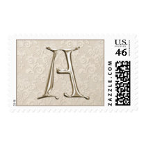 Silver Monogram postage - letter A postage