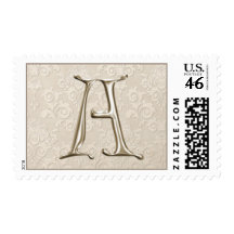 Silver Monogram postage - letter A