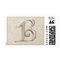 Silver Monogram postage - letter B stamp