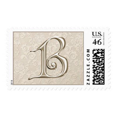 Silver Monogram postage - letter B