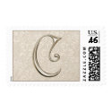 Silver Monogram postage - letter C stamp