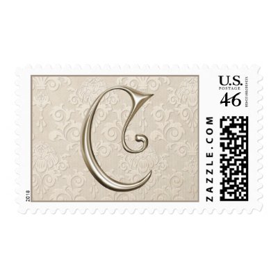 Silver Monogram postage - letter C