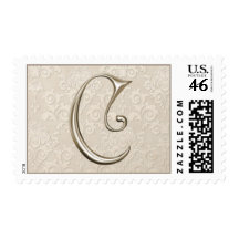 Silver Monogram postage - letter C