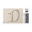 Silver Monogram postage - letter D stamp