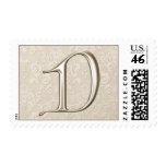 Silver Monogram postage - letter D