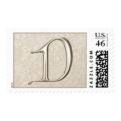 Silver Monogram postage - letter D