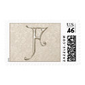 Silver Monogram postage - letter F stamp