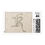 Silver Monogram postage - letter K