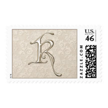 Silver Monogram postage - letter K