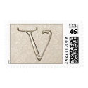 Silver Monogram stamps - letter V