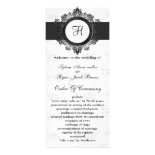silver monogram Wedding program Rack Card Template