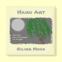 Silver Moon Haiku Art Magnet