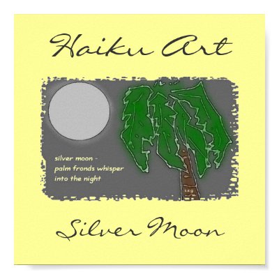Silver Moon Haiku Art Print by Reflekshins