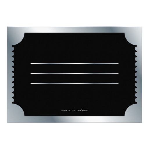 Silver Movie Ticket Custom Invitations
