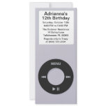 Silver MP3 Player iParty Birthday Party Personalized Announcements
