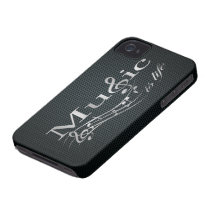 Silver Music is Life with Metal Mesh Iphone 4 Cover