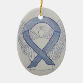 Silver Mystic Awareness Ribbon Angel Ornament