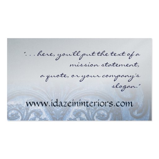 "silver/navy" iron fleur de lis Custom Business Ca Business Card (back side)