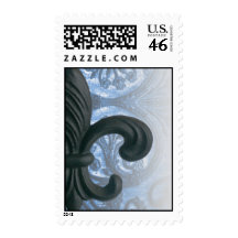 silver/navy "iron fleur de lis" POSTAGE