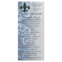 silver/navy "iron fleur de lis" WEDDING PROGRAM