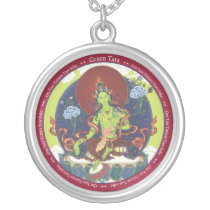 SILVER NECKLACE & PENDANT Green Tara
