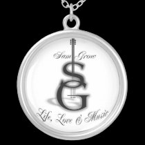 Silver Necklace w/ Life, Love & Music Logo necklaces