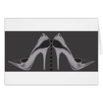 Silver Neon Stiletto's Greeting Cards