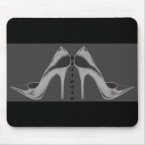 Silver Neon Stiletto's Mouse Pad mousepads by uniqueandkinky Silver Neon Stiletto's Mouse Pad mousepads