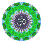 Silver OM on Green Purple'delica Art Sticker