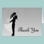 Silver Ombre Silhouette Thank You Card cards