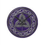 Silver on Purple Celtic Wheel and Trinity Clock