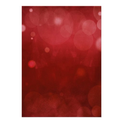 Silver Ornaments Red Bokeh Christmas Party Personalized Invites