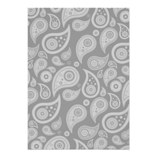 Silver Paisley Wedding Invitations