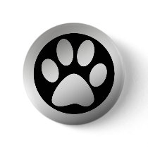 SILVER PAW PRINT PINBACK BUTTONS