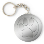 SILVER PAW PRINT KEY CHAINS