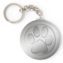 SILVER PAW PRINT KEY CHAINS