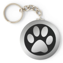 SILVER PAW PRINT KEY CHAIN