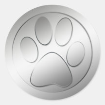 SILVER PAW PRINT STICKERS
