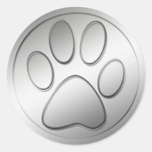 SILVER PAW PRINT STICKERS