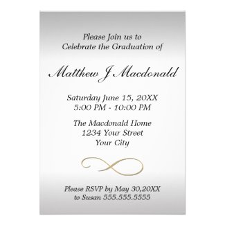 Silver Pearl Mirror Formal Graduation Invitation