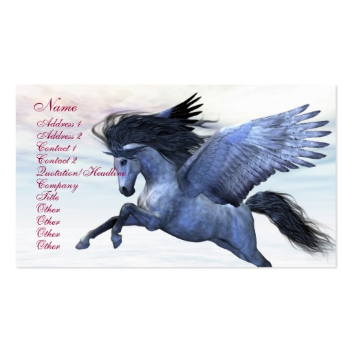 SILVER PEGASUS BUSINESS CARD (front side)