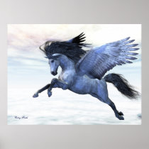 pegasus, wings, flight, fable, horse, magic, fantasy, fairytale, creature, myth, mythology, stallion, equine, equus, steed, animal, mount, wild, beast, beautiful, beauty, charger, pegasi, Poster with custom graphic design