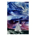 Silver Pegasus over Castle posters