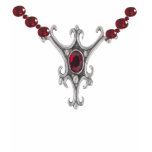 Silver "pendent" with rubies t-shirt