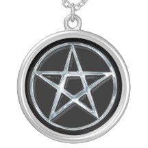 Silver Pentacle Pagan Symbol Pendant