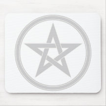 Silver Pentacle Pentagram Mouse Mat