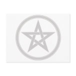 Silver Pentacle Pentagram Postcard