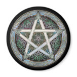 Silver Pentacle Round Magnet