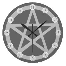 Silver Pentacle Wall Clocks